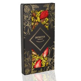   Demeter - Dark chocolate with strawberries and pistachios 50g