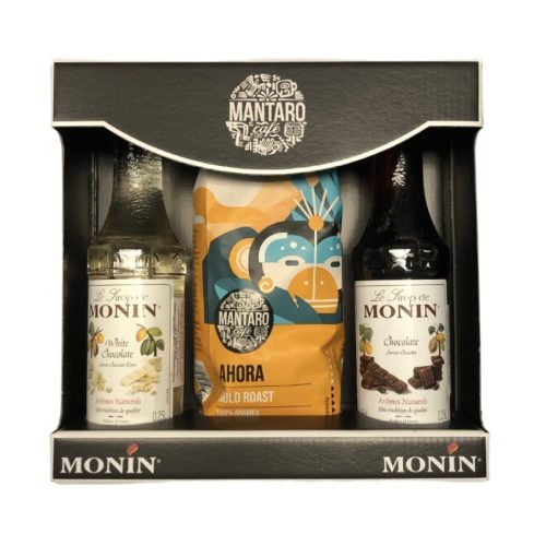 Monin – Mantro kávés szett (2×0,25l Monin szirup + 225g Mantro Ahora)