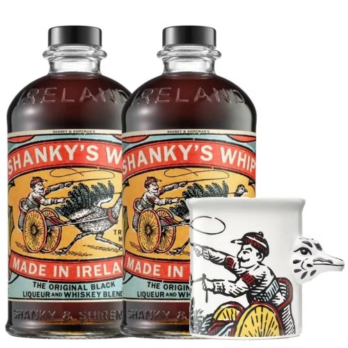 2 db Shanky's Whip Black Irish Whiskey Likőr 0,7l 33% + Ajándék Bögre