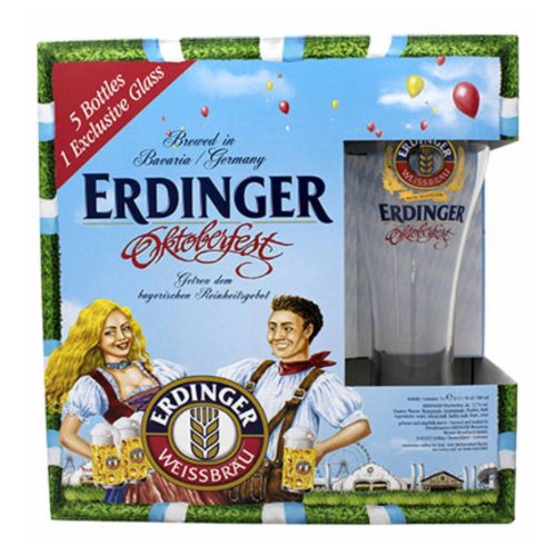 Erdinger Oktoberfest Pack (5X0,5L üveges sör+1 pohár)