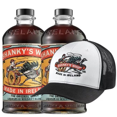 2 db Shanky's Whip Black Irish Whiskey Likőr 0,7l 33% + Ajándék Baseball Sapka