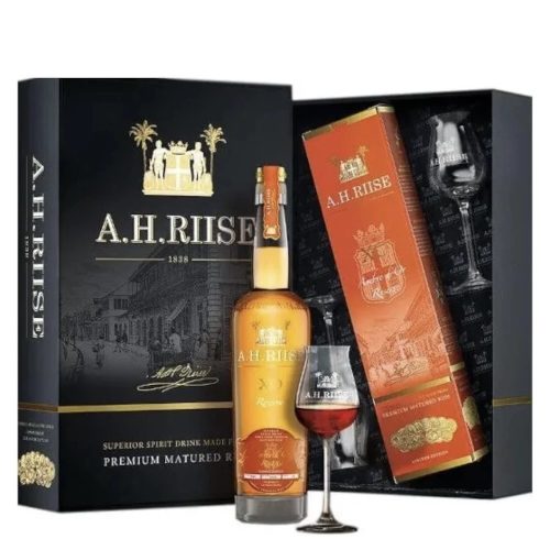 A.H.Riise XO Reserve Superior Cask rum 0,7l 40% DD + 2 pohár