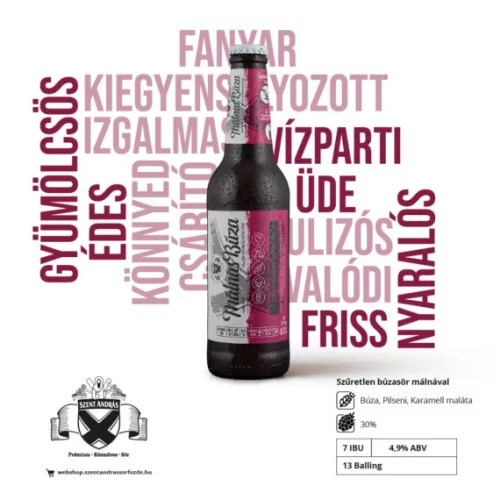  Szent András Sörfőzde Málnás Búza (málnás bajor búzasör) 4,9%  0,33l