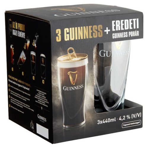 Guinness 3-as Pack DD+Pohár 3*0,44l 4,2%