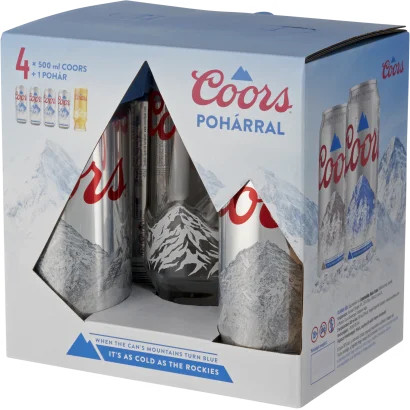 Coors 4,3% 4X0,5l DD + Pohár