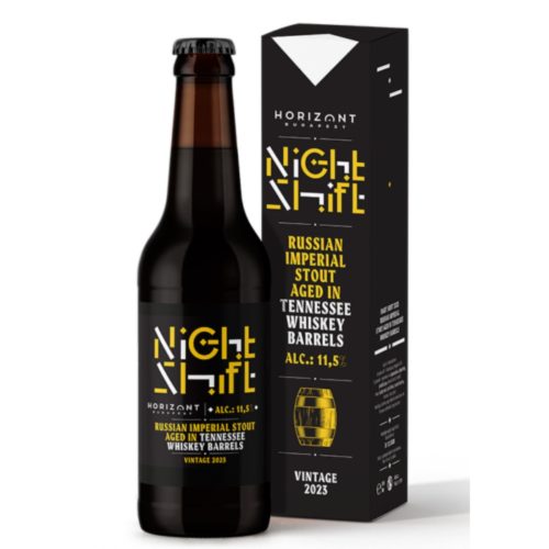 Horizont Night Shift Vintage 2023 Russian Imperial Stout Tennessee whiskey hordóban érlelve 11,5% 0,33l