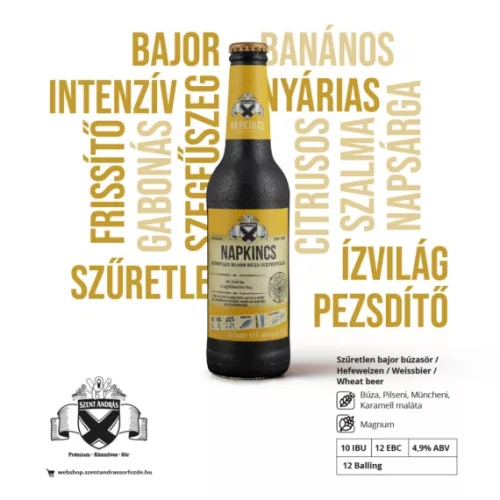Szent András Sörfőzde Napkincs (szűretlen búzasör) 4,9% 0,33l